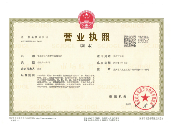 Chiny Chongqing Songyo Auto Parts Co., Ltd. Certyfikaty